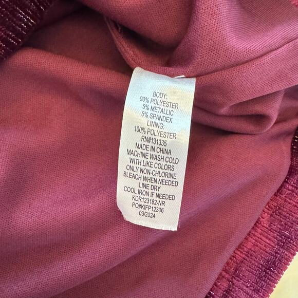 Urban Social Velvet Burgundy Red Strapless Tube Shimmer Mini Dress Medium - Picture 5 of 9